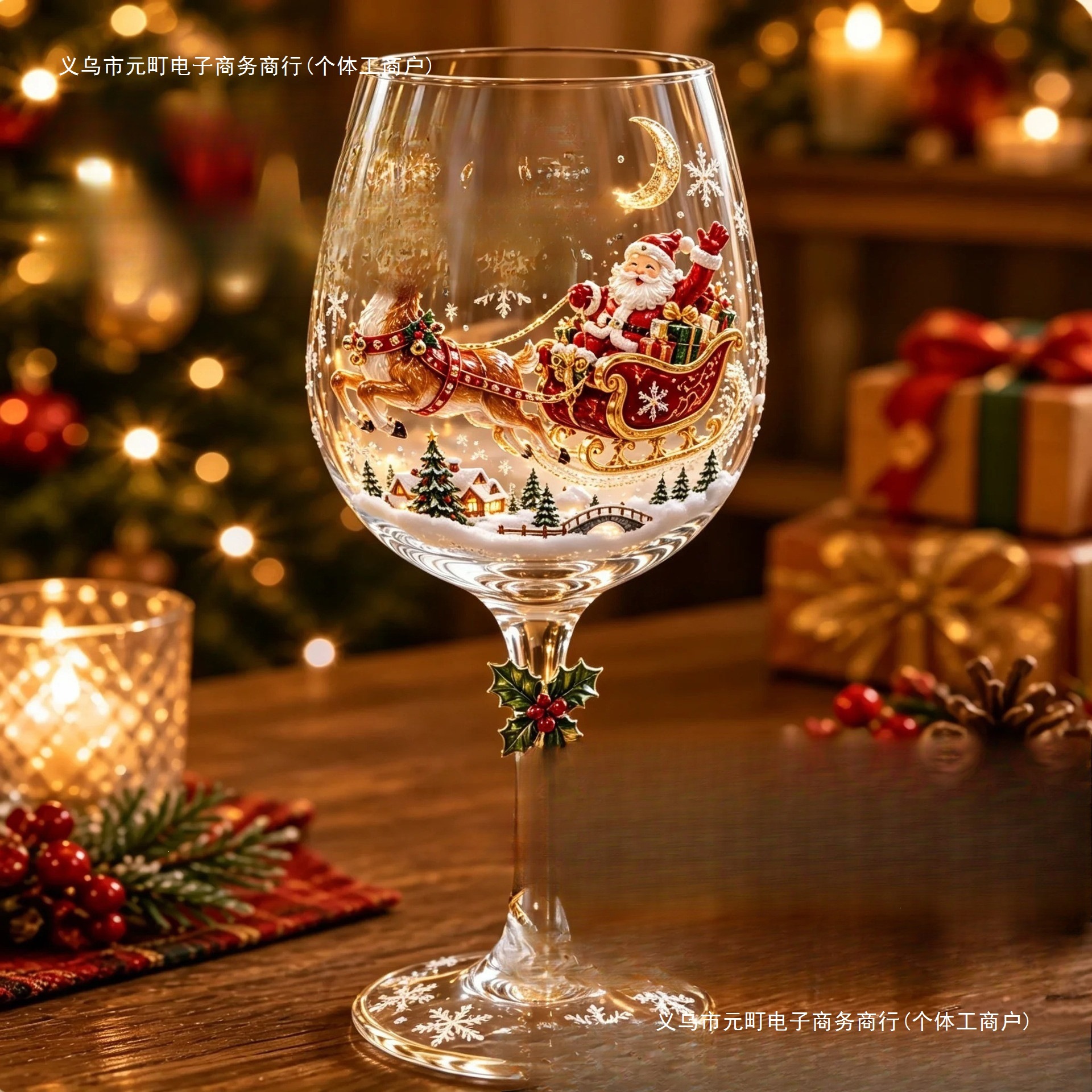 Copa de Vino Decorativa Navideña de Plástico PET Decorativa para Navidad image 4