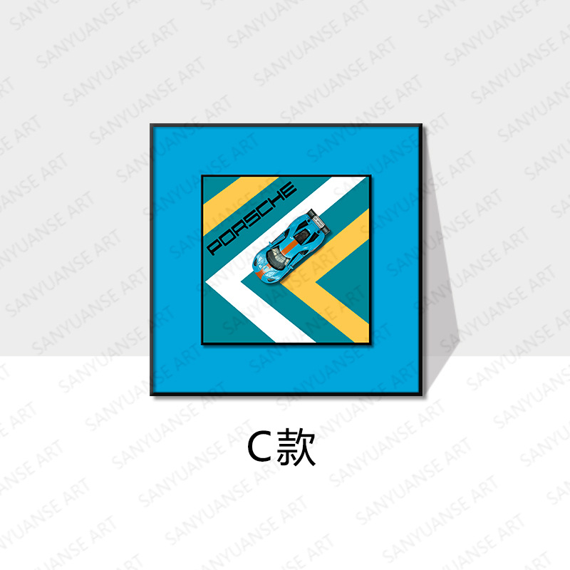 Pintura colgante de coche, aleación, habitación creativa para niños, comercio electrónico transfronterizo, pintura decorativa, dormitorio, modelo de porche, mural