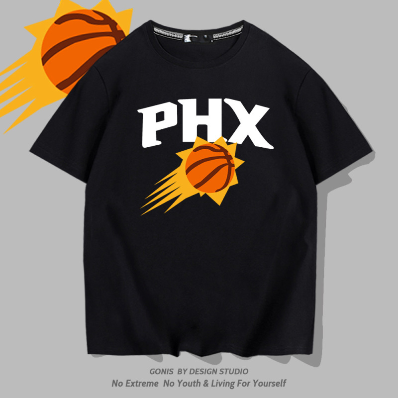 Cfei Knicks Suns basketball sports short-sleeved T-shirt men's and women's summer loose cotton half-sleeved top Cfei Knicks Suns basketball sports short-sleeved T-shirt men's and women's summer loose cotton half-sleeved top