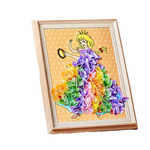 New Cross-border Sticker Fun Storybook Princess DIY Rubbing Fun Storybook Craft Material Pack Sticker Brain Teaser Toy for Girls