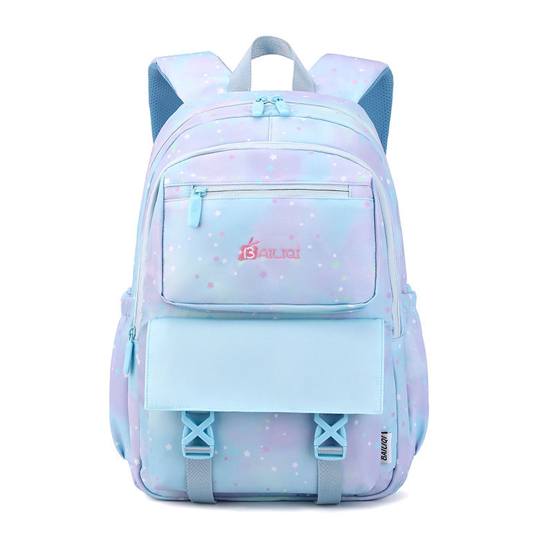 Natural Fish nuevo estudiante de la escuela primaria mochila Niñas Grado 2-5 de gran capacidad de reducción de carga de moda mochila de una sola pieza de entrega