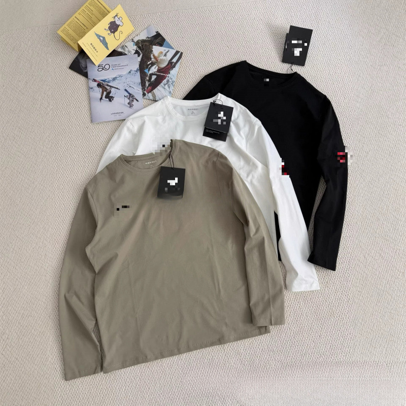 Cross-border direct sales of MAMM mammoth embroidery men's and women's all-season functional round neck base shirts wholesale