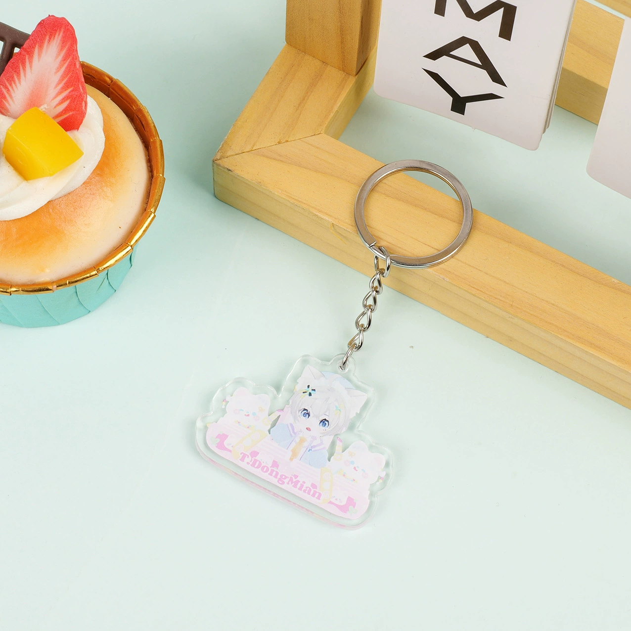 Картонный акриловый прозрачный брелок, на заказ