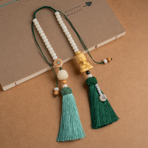 Exquisite Small Buddha Guanyin Tassel Rearview Mirror Ornament