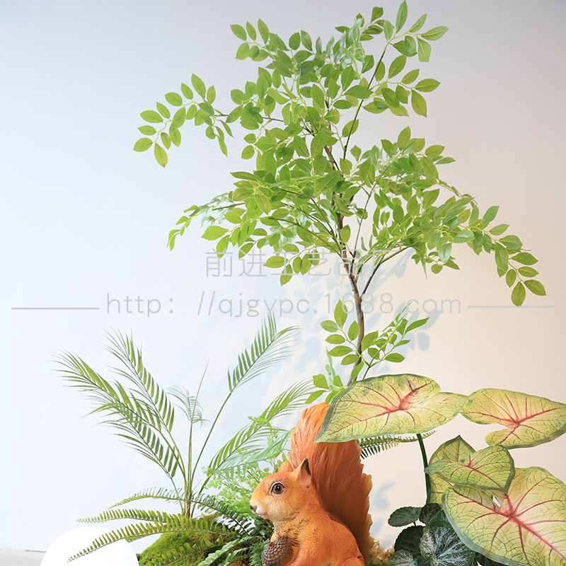 Planta verde artificial planta interior sala de estar piso árbol artificial bonsai planta biónica Olmo nuevo chino Planta artificial image 4