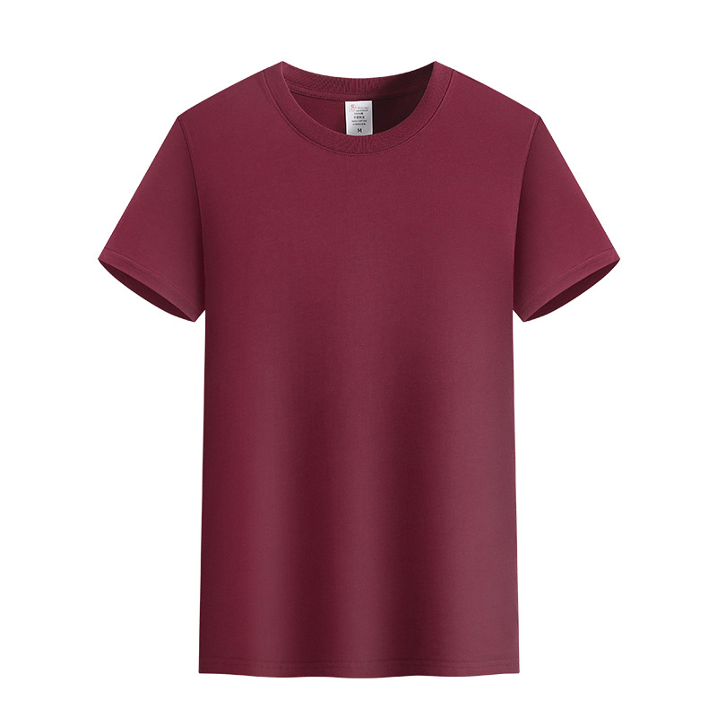 Directo de fábrica 220g de verano pesado cuello redondo manga corta suave piel-amigable equipo uniforme Camiseta de algodón logotipo impreso personalizado