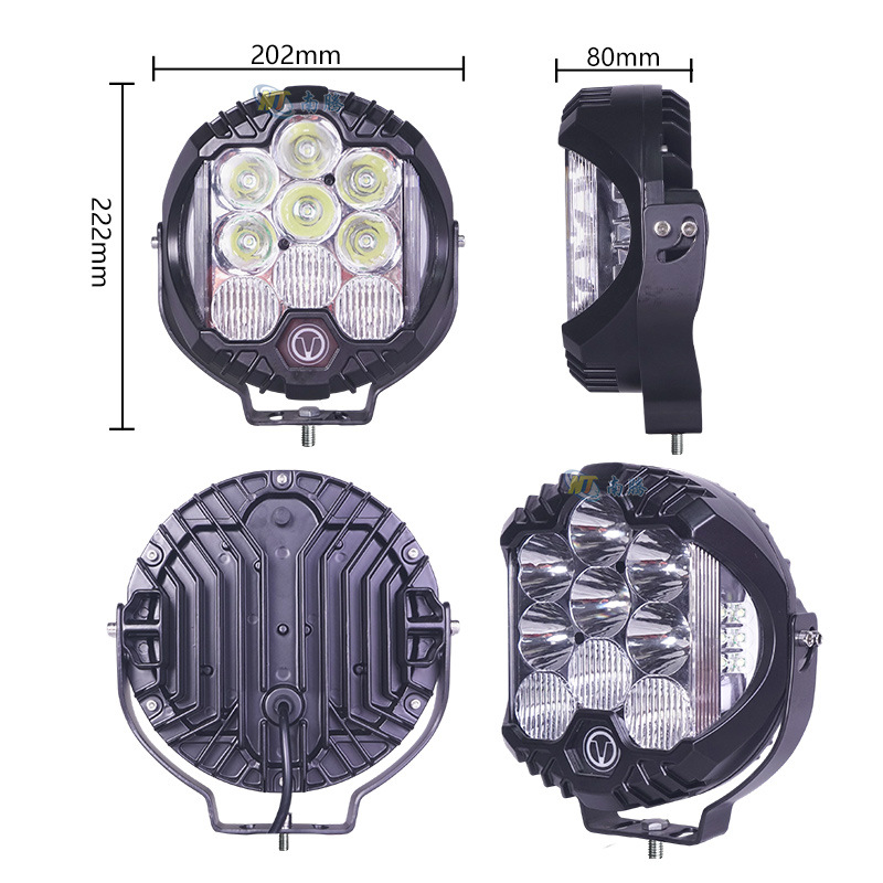 Carcasa de luz LED de tres lados para vehículos todoterreno Wrangler, carcasa de foco para coche, carcasa de luz de techo, accesorios para carcasas de luces de coche image 17