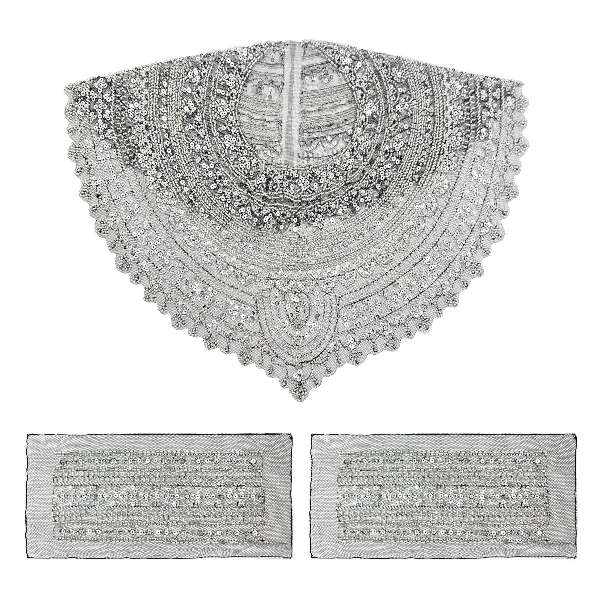 Chal para mujeres con una nueva moda delantera y trasera cuello de encaje gancho flor hueco vestido accesorios de decoración