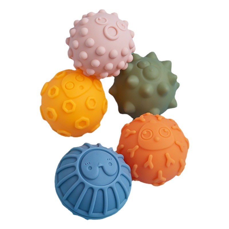 Bola de mano de goma suave bebé juguete masaje percepción pellizco llamado bola táctil traje 3-6 meses bebé mano bola