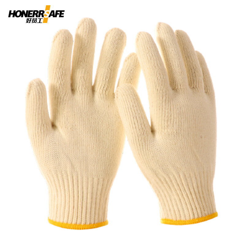 好员工H10-TC720涤棉手套工业防护工地干活劳保耐磨防滑多用途