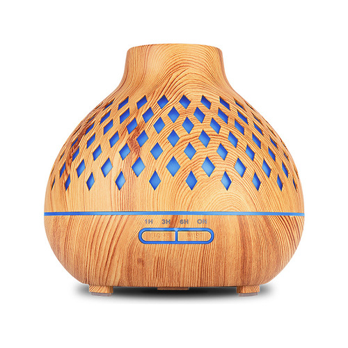 Cross-border 400ml wood grain humidifier, onion wood grain aroma diffuser, lantern ultrasonic aroma diffuser wholesale