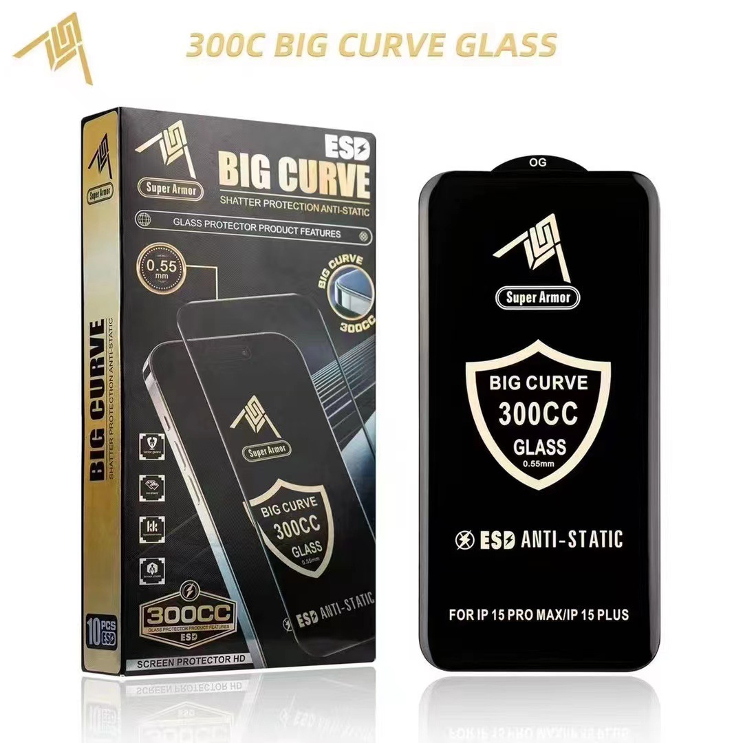 Suitable for Apple 15Pro OG super large arc high aluminum tempered film 15 14Pro 13 12 anti-static protective film