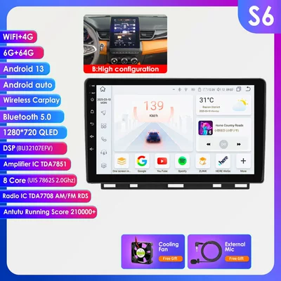 DVD Navigation – (2019-2021) Android GPS car - model-b-664g-wifi4g-lte-version-7862-carplay-octa-core-compatible-with-renault-clio-5th-generation-2019-2021-low-end-model-9inch-frame-set