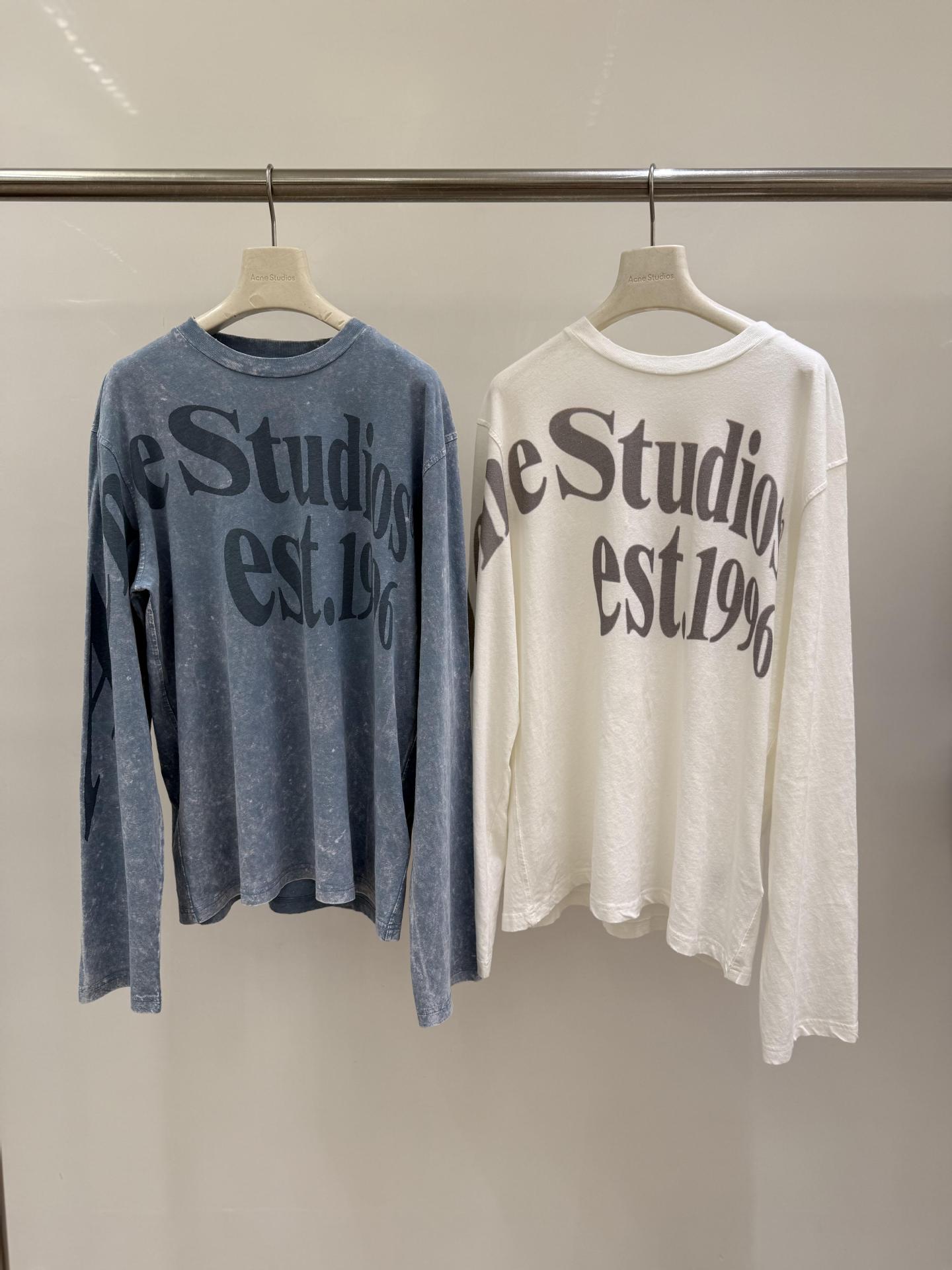 เสื้อยืดแขนยาวแฟชั่น รุ่นใหม่ปี 2026 ลายตัวอักษร ac และตัวเลข 1996 พิมพ์ลายขนาดใหญ่ ผ้าฝ้าย 85% ผ้าลินิน 15% สำหรับคู่รักชาย–หญิง