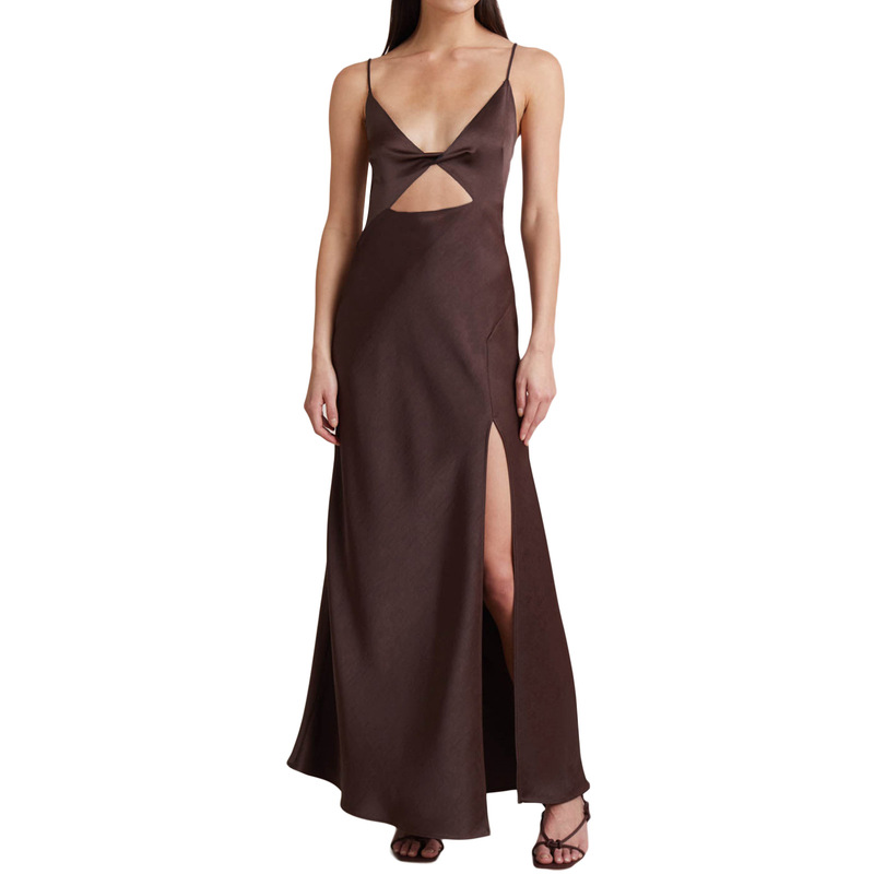 2022 New Sexy V-neck Low-cut Backless Satin Split A- Line Dress Party Dating Dress Sling dress 2022 New Sexy V-neck Low-cut Backless Satin Split A- Line Dress Party Dating Dress Sling dress