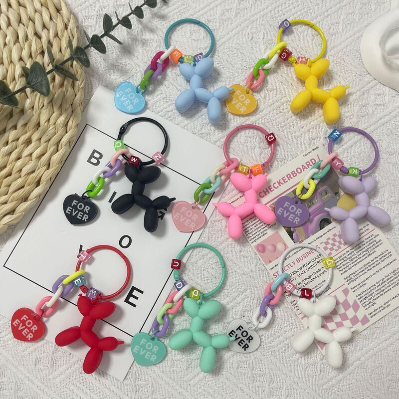 Little Red Book new balloon dog car keychain pendant Internet celebrity love accessories bag ornaments girls small gifts