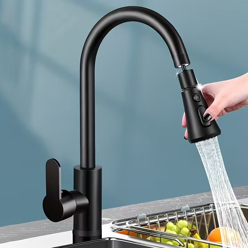 Suministro transfronterizo spr extracción grifo de agua de cocina caliente y frío multifuncional doble salida de agua universal lavabo de verduras grifo de fregadero image 20