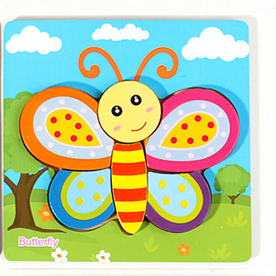 Bebé niños 1-2-3D años de edad la mitad de madera tridimensional rompecabezas bebé educación temprana inteligencia práctica mano ojo niños y niñas Juguetes