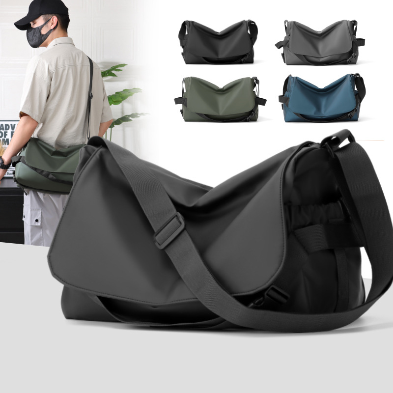男士简约百搭休闲跨境款尼龙布斜挎包外出旅行单肩包大学生上课包