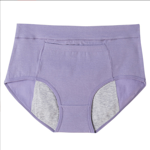High-waist women's period sanitary underwear, menstrual health pants, cotton triangle underwear for women