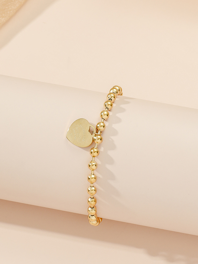 Sweet Heart Shape Titanium Steel Plating Bracelets 1 Piece