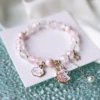 Fuchsia rabbit, bracelet, cloud