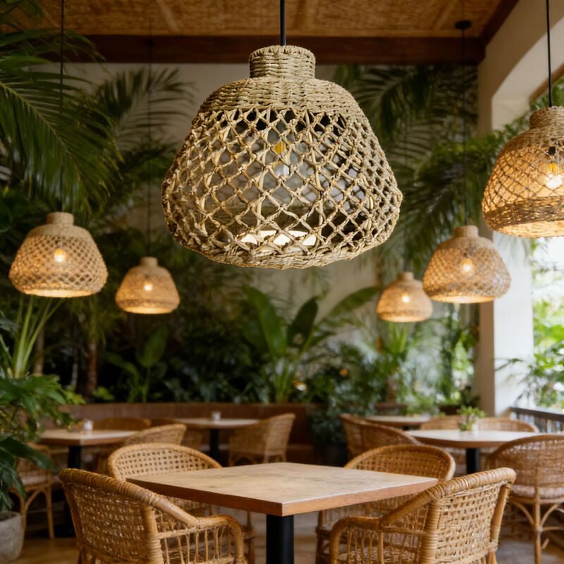 Pastoral Style Seagrass Bell-Shaped Lampshade Farmhouse Restaurant Balcony Leisure Area Chandelier Lampshade Hand-Woven Lampshade Pastoral Style Seagrass Bell-Shaped Lampshade Farmhouse Restaurant Balcony Leisure Area Chandelier Lampshade Hand-Woven Lampshade