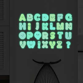 HP-YG034跨境字母设计墙贴卡通26字母美式荧光墙贴背景墙装饰自粘
