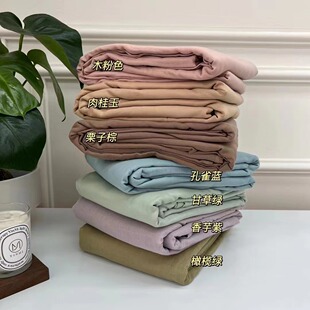 Cotton double-layer yarn bed sheet class A maternal and child grade pure cotton aerobic gauze single solid color single double bed sheet fitted sheet