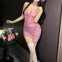 Фиолетовый чонсам, сексуальное белье, пижама, пояс, форма