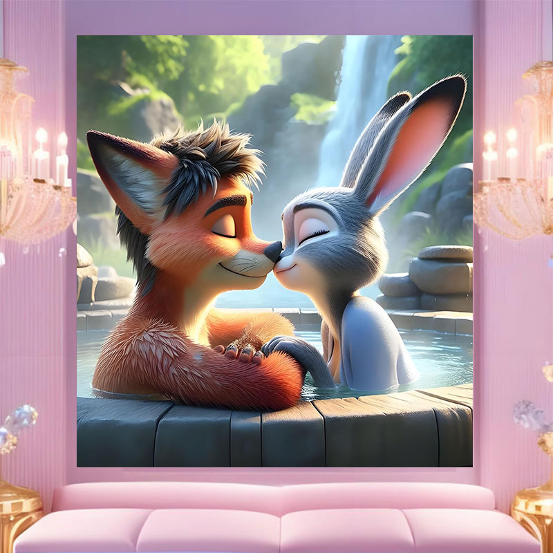 20 * 20 Crazy Zoo City pintura digital a mano diy dibujos animados pintura a mano Judith Decoration