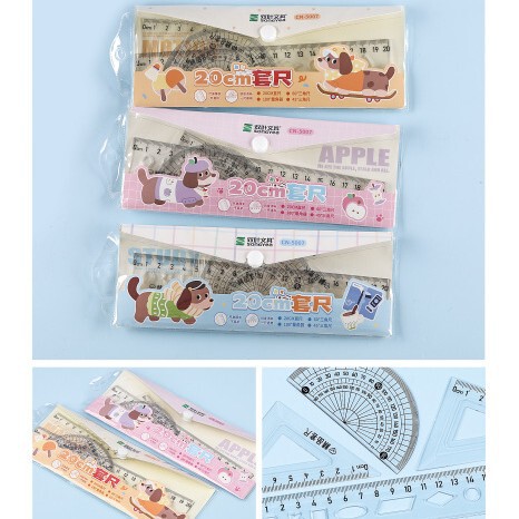 工場卸売新しいクリエイティブ透明定規学生定規三角プレート試験絵画 4 ピース定規卸売|undefined