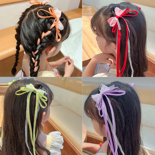 Ancient style hair accessories, tassel hairpins, children's ribbons, bows, mesh, braidable hair, cute accessories for girls and babies, wholesale