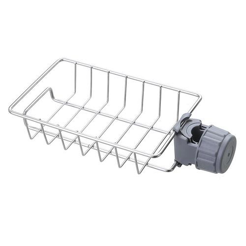 Kitchen faucet storage rack stainless steel sink storage rack household sponge rag dishcloth drain rack hanging basket
