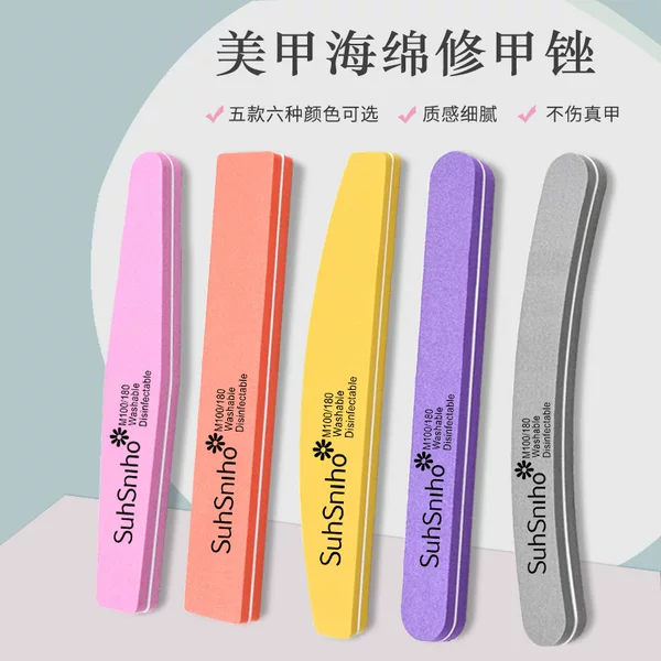 in stock sponge rubbing strip double-sided nail file strip nail art does not drop sand 100/180 polishing strip repair nail art tool