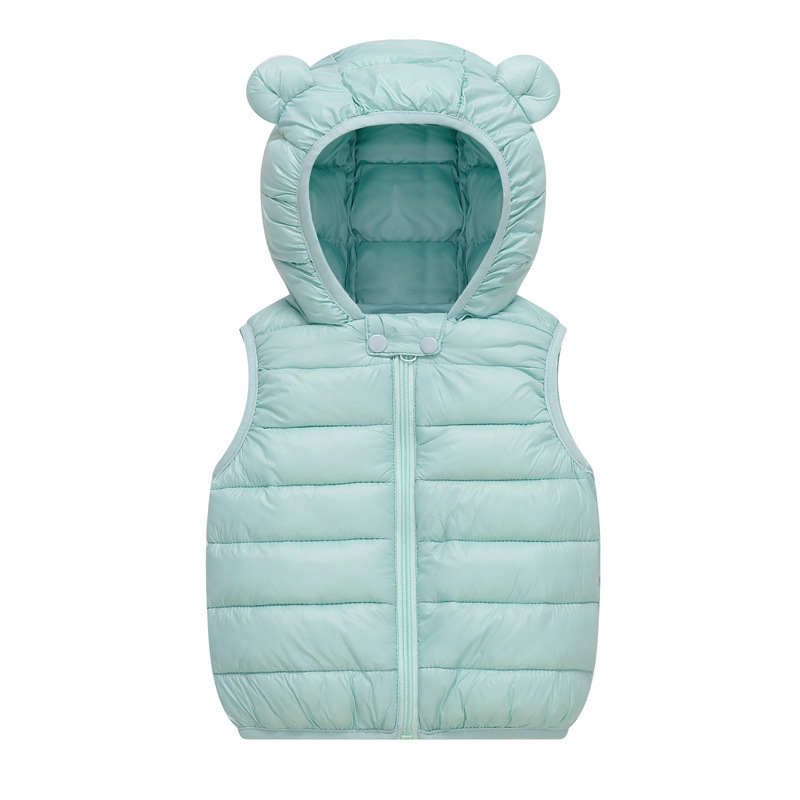 Baby chaleco de pluma de algodón otoño y invierno niñas hombro ligero chaleco de bebé delgado clip chaqueta de niño chaqueta de aire extranjero