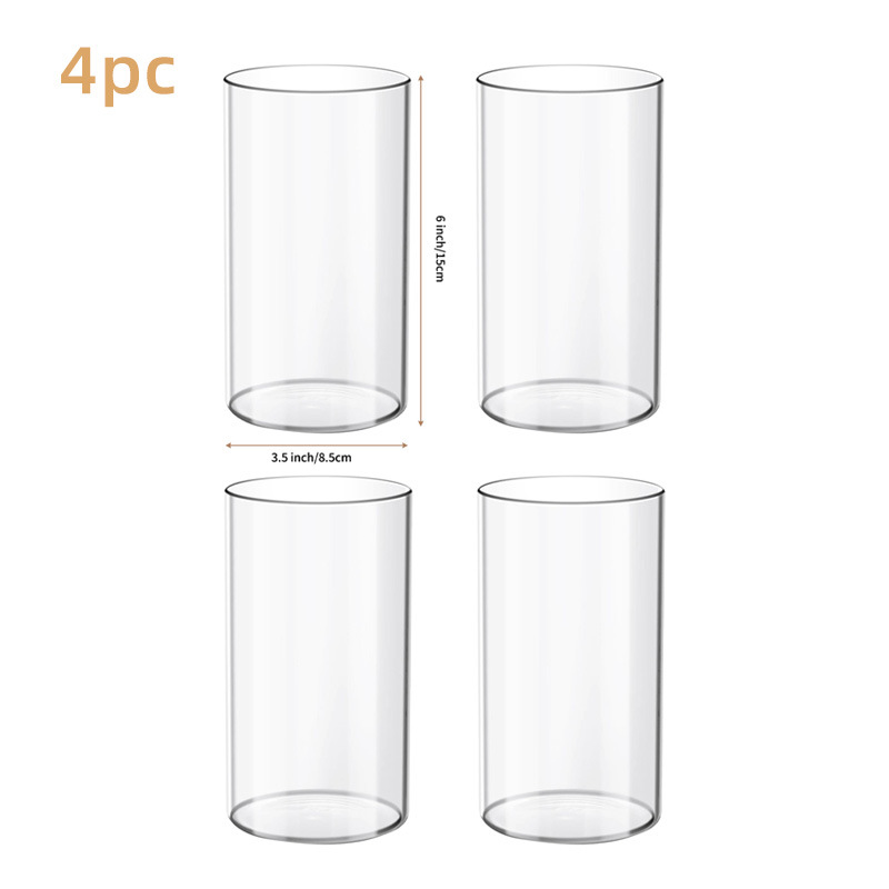 Jarrón de vidrio simple transparente hogar cristalería hidropónica candelabro diseño de ambiente de boda vela a prueba de viento taza