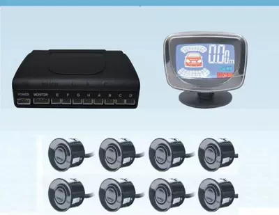 Factory spot reversing radar Front: Park radarı - front-4-rear-4-probe-lcd-color-screen-live-voice-please-note-the-color-default-black