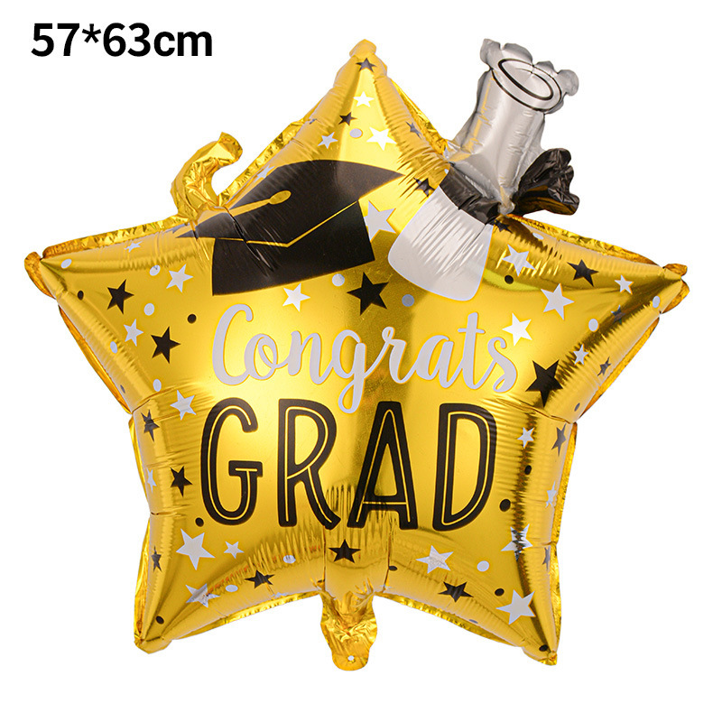 Fiesta de graduación transfronteriza decoración de globos temporada de graduación diseño sombrero de doctorado película de aluminio de dibujos animados globo celebración de graduación traje image 33