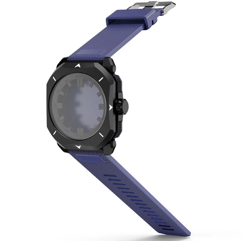 블랙 케이스, 블루 스트랩(바늘과 전자 무브먼트 포함)