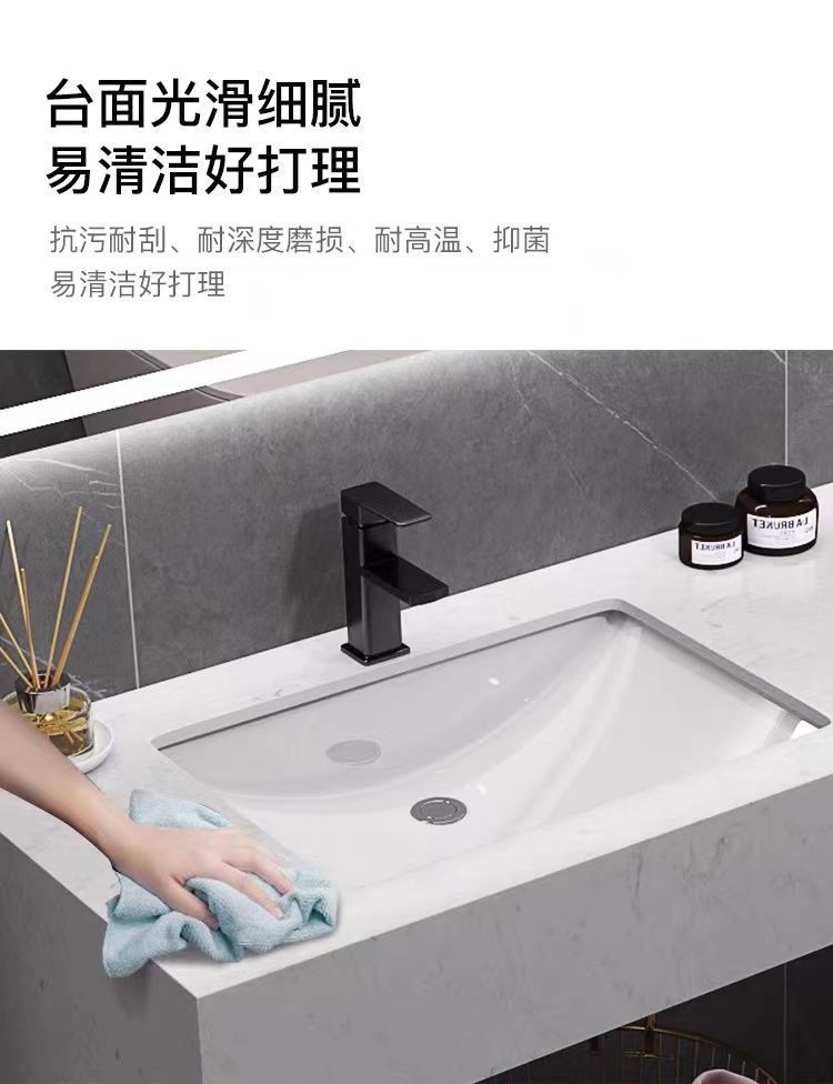 Modern and simple marble double-basin bathroom cabinet combination, washbasin, public bathroom, floor-standing bathroom undefined