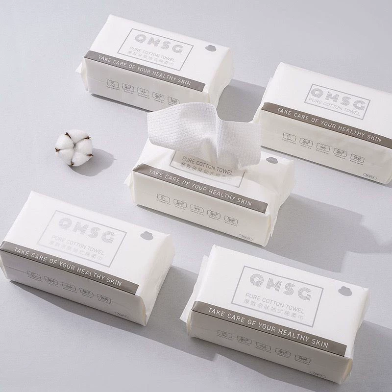 Одноразовое полотенце Wuru, чистый хлопок, очень толстое, без запаха, полотенце с узором EF, оптовая продажа косметики, Прямая доставка