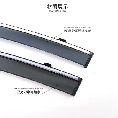 Dedicated Honda 2004-2008 Odyssey Rain shield - 2004-2008-odyssey-pc-material-with-stainless-steel-bright-strip