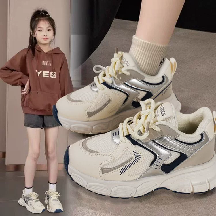 Спортивная обувь для девочек 2025 весна и осень новый китайский детский дышащий повседневный прилив обувь