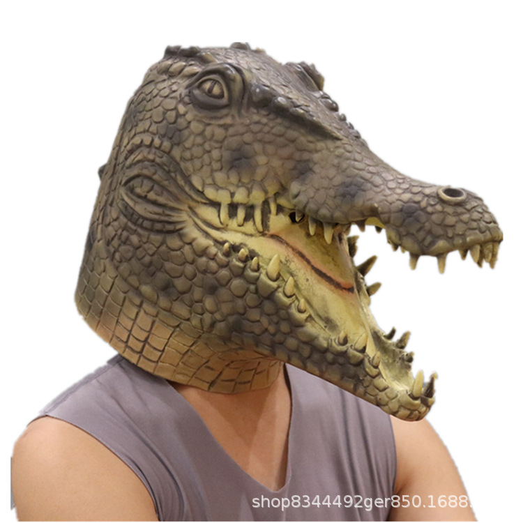 Capucha de cocodrilo máscara cos dinosaurio vestir Halloween animal headwear sombrero papel Accesorios
