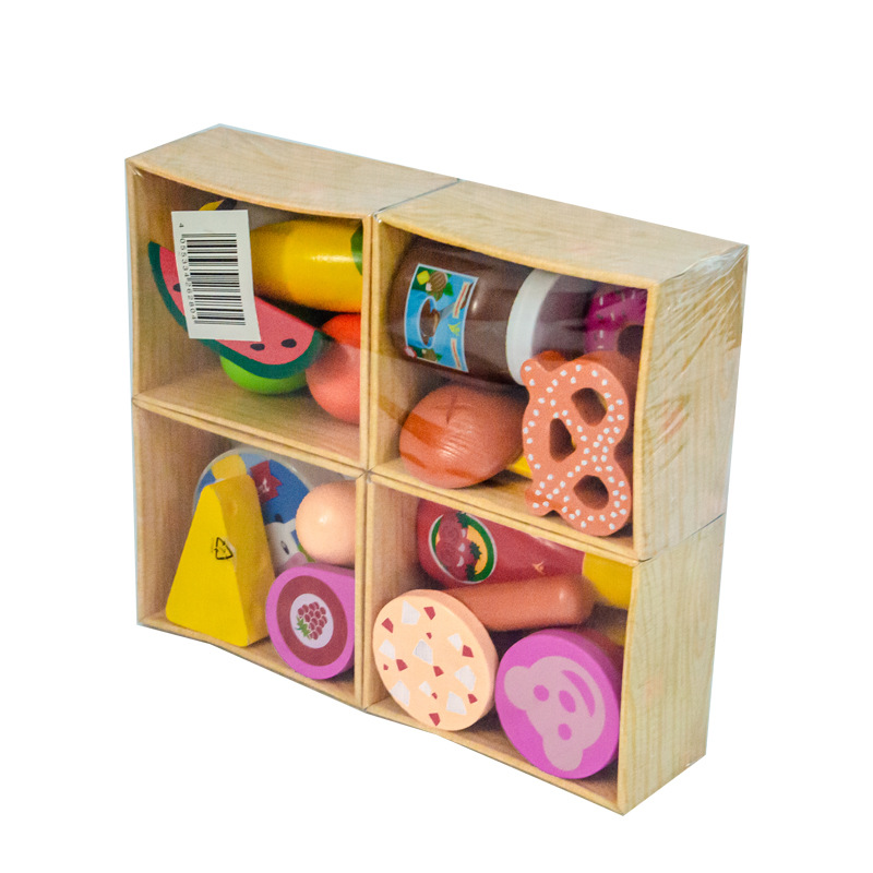 Casa de Juegos para niños fruta corte música juguetes madera exportados a Amazon educación temprana iluminación juguetes educativos