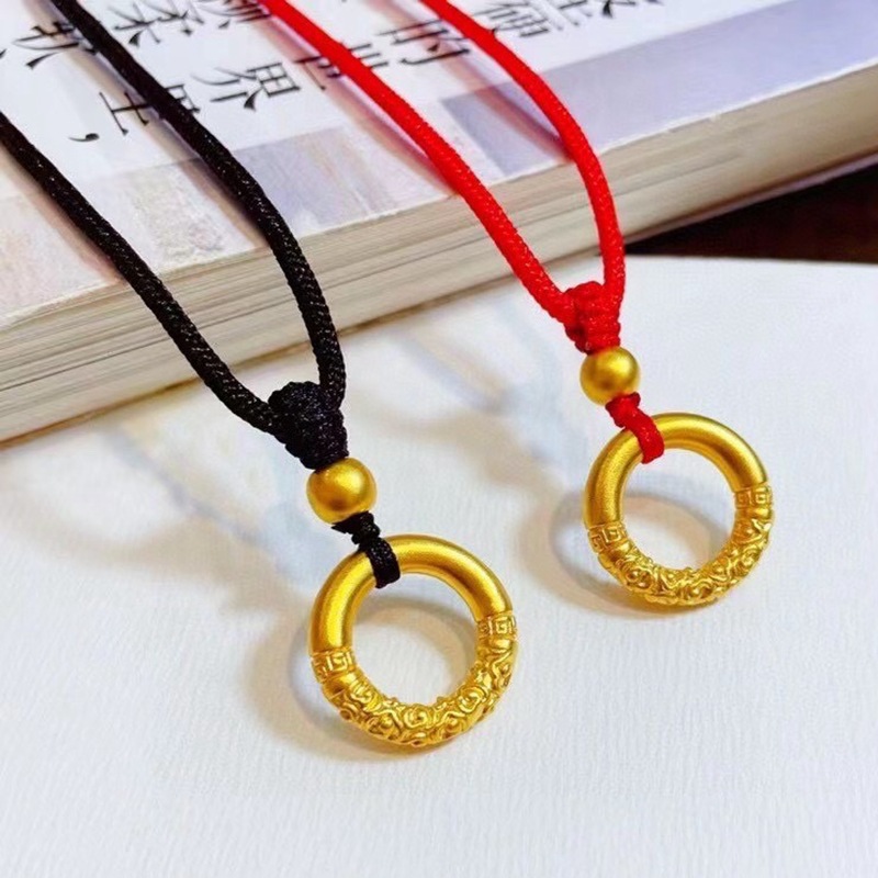 금 고리 안전 버클 + 구슬 (금 무게 약 0.9g) + 끈