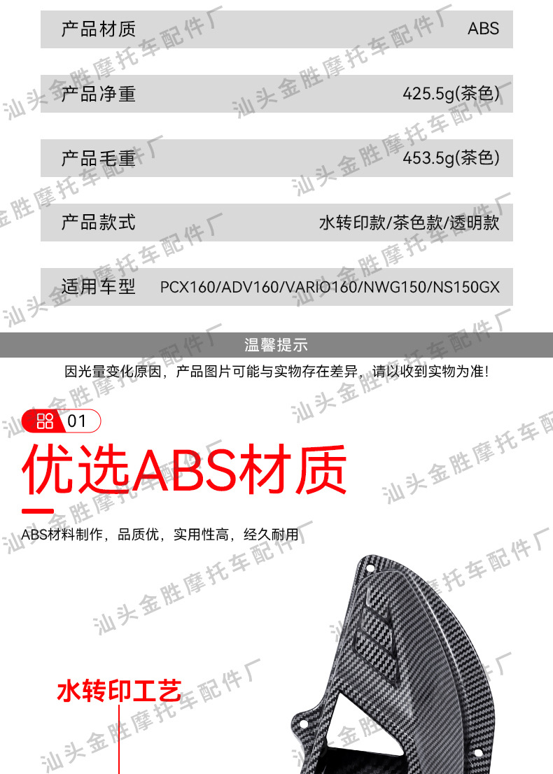 Suitable for Honda Adv160 Modified Water Transfer Printing Abs Plastic Air Filter Cover Pcx160 Filter Protection Cover Accessories
