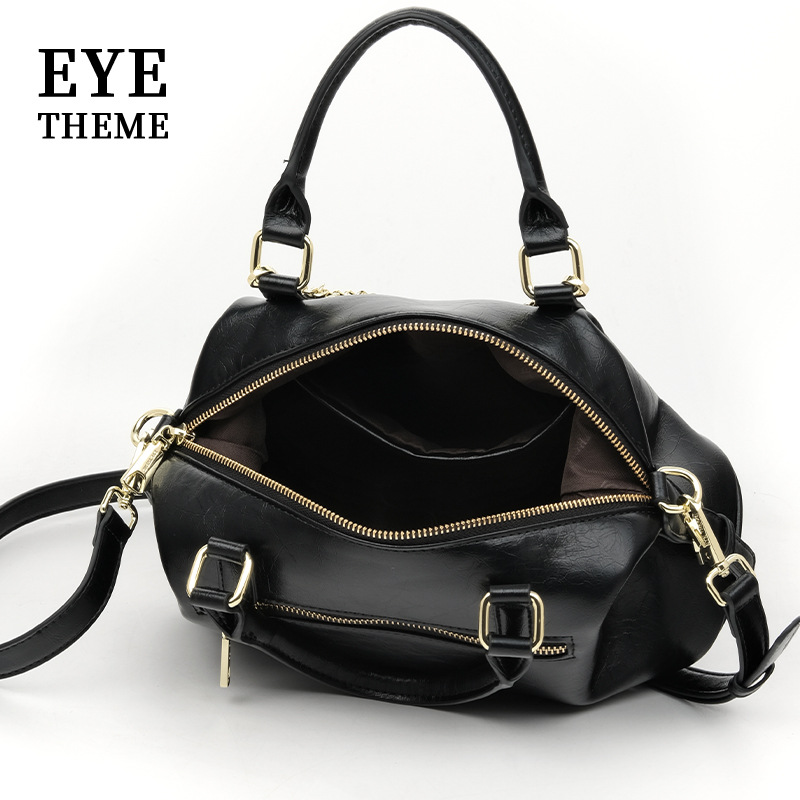 2025 damas casuales suaves PU de alto nivel bolso zipper de alto nivel europeo y americano camiseta PU oficina 2805 #