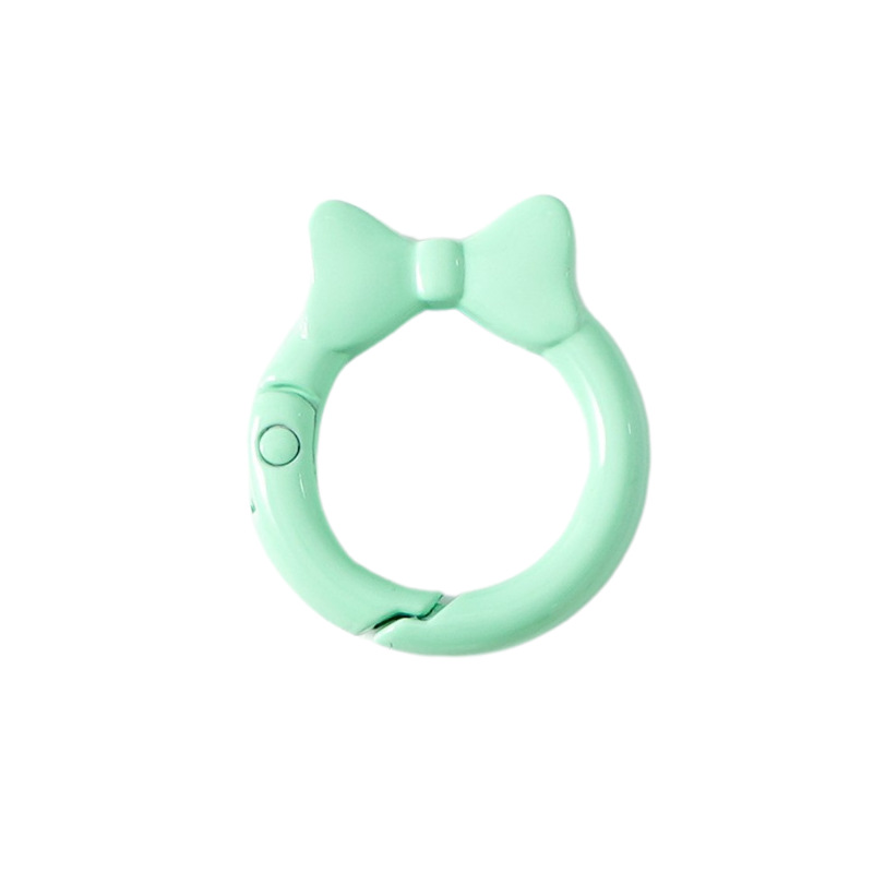 蝶結びカラースプリングバックル蝶ネクタイリング明るいスプリングリングキーホルダーDIY部品合金接続リング